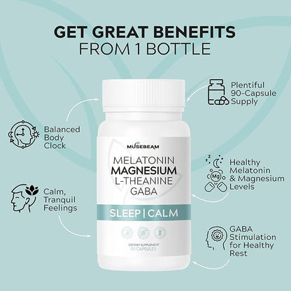 Magnesium Glycinate 275mg Melatonin 5mg L-Theanine 200mg GABA 100mg Capsules