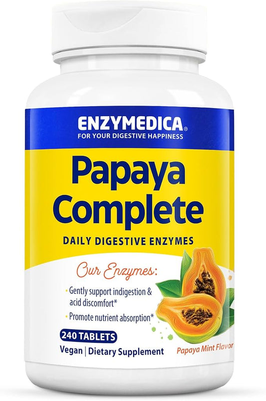 Enzymedica Papaya Complete, Daily Digestive Enzymes 240 Chewable
