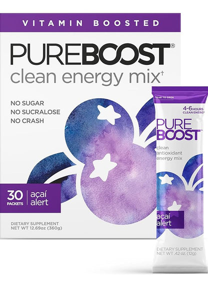 Pureboost Clean Energy Booster, Refreshing Energy B12 Vitamins, 30 Count)