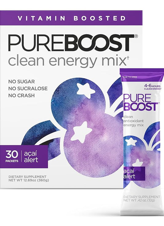 Pureboost Clean Energy Booster, Refreshing Energy B12 Vitamins, 30 Count)