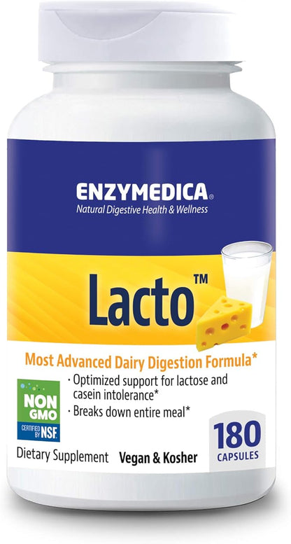 Enzymedica Lacto, Digestive Enzymes for Complete 180 Count