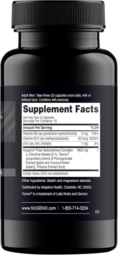 Nugenix T Boost - Free Testosterone Booster Supplement for Men, 30 Count