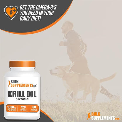 BulkSupplements.com Krill Oil 1000mg Softgels 3, 2 2 Krill (1000mg), 120 120 Softgels