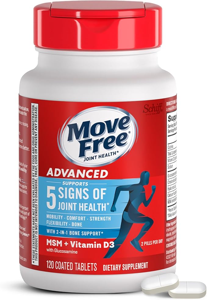 Move Free Advanced Glucosamine Chondroitin MSM D3 Joint 120 Tablets (60 servings)*