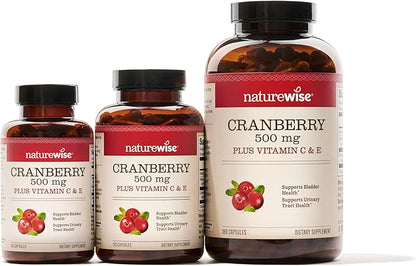 NatureWise Cranberry Extract Pills 12,500mg* Cranberries 60 Capsules[1-Month Capsules[1-Month Supply]