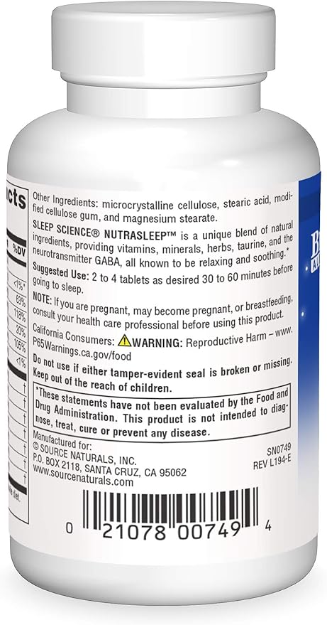 Source Naturals Sleep Science NutraSleep 40 Tablets