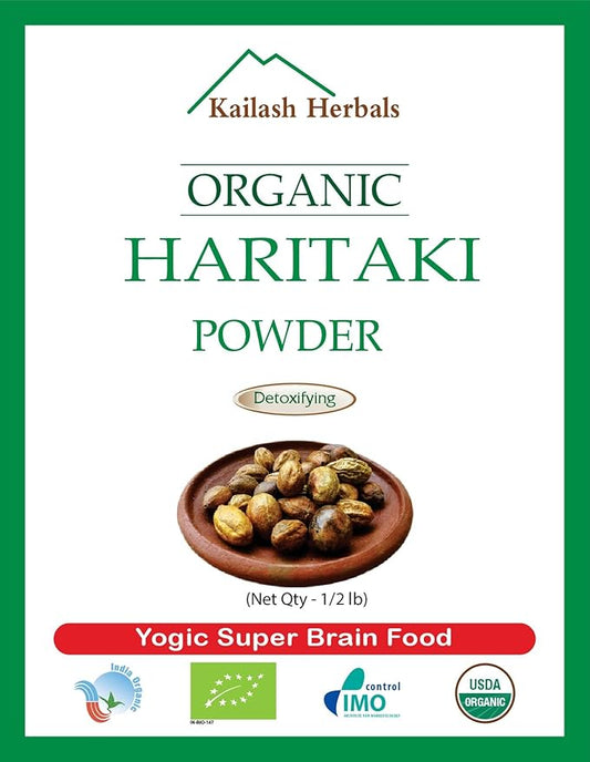 Organic Haritaki Powder USDA Certified Organic, 1/2 Pound