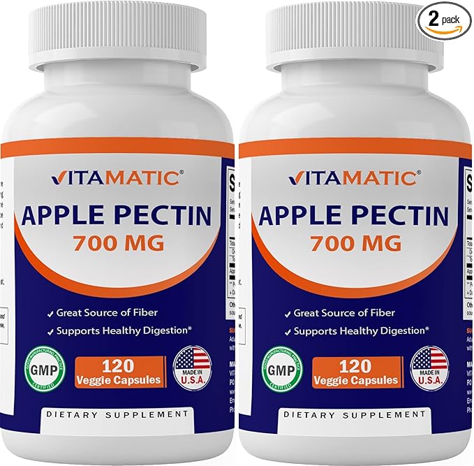 Vitamatic 2 Pack Apple Pectin 700 120 Vegetarian