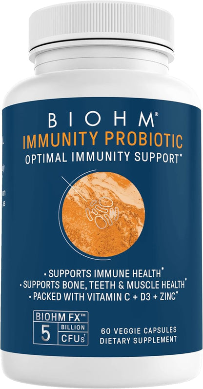 BIOHM Probiotic & Prebiotic Duo: Fiber D3, Zinc 60 Caps