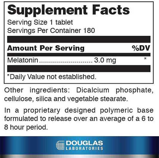 Douglas Laboratories Melatonin Prolonged Release 3 mg 180 Tablets