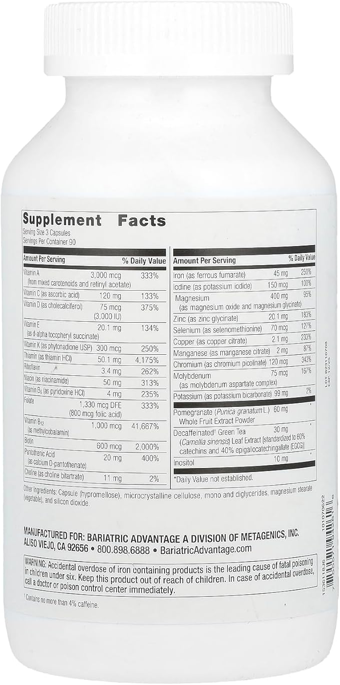 Bariatric Advantage Ultra Multivitamin with Iron 270 Capsules