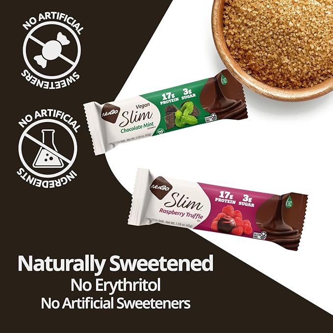 NuGo Slim Dark Chocolate Raspberry Truffle, 17g Protein Bar, Gluten Free, Non-GMO, Kosher, Keto Friendly, Low Carb, 12 Count