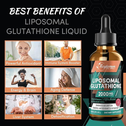 2000MG Liposomal Glutathione Liquid Drops, Enhanced 16.16 OZ