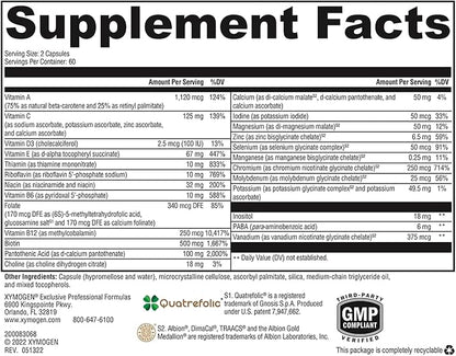 XYMOGEN ActivNutrients without Copper & Iron B12, Zinc (120 Capsules)