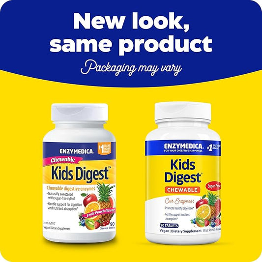 Enzymedica, Kids Digest, Chewable Digestive Enzymes, 90 Count