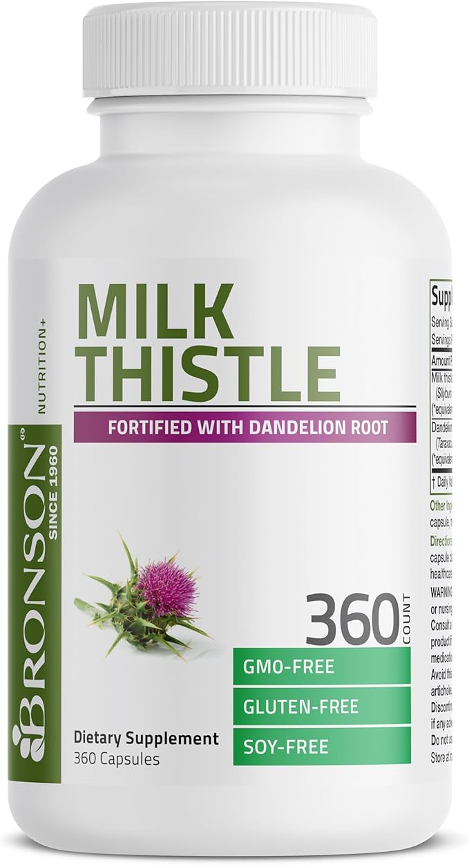 Bronson Milk Thistle Silymarin Marianum & 360 Capsules