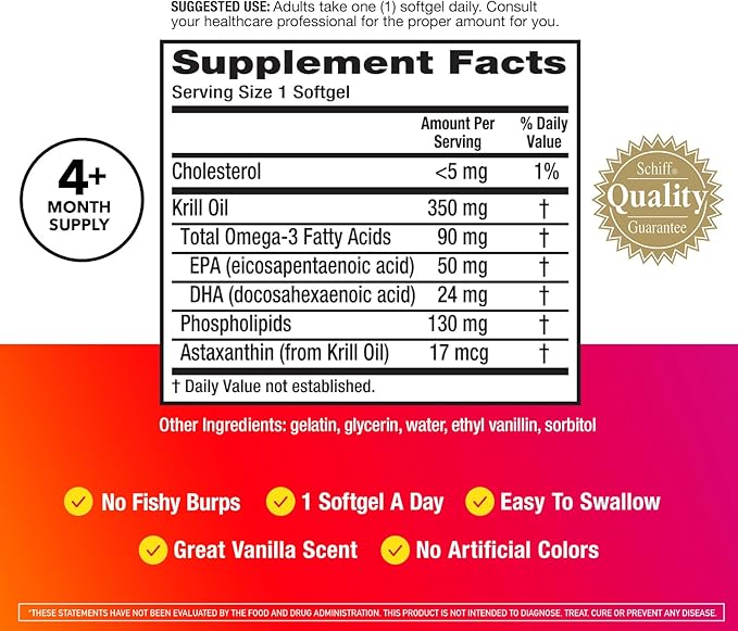 MegaRed Krill Oil 350mg Omega 3 #1 Dr 130 Softgels (130 Servings)