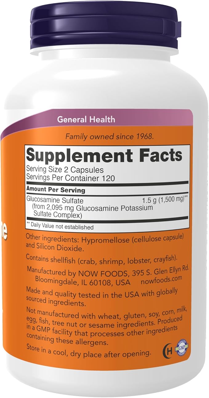 NOW Supplements, Glucosamine Sulfate 750 mg, 240 Veg
