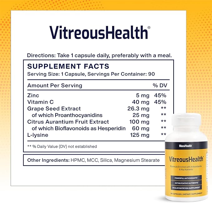 Macuhealth VitreousHealth Evidence-Based Eye Supplement 90 Capsules