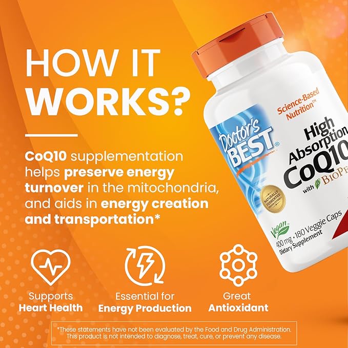 Doctor's Best High Absorption CoQ10 400 mg, 180 Veggie