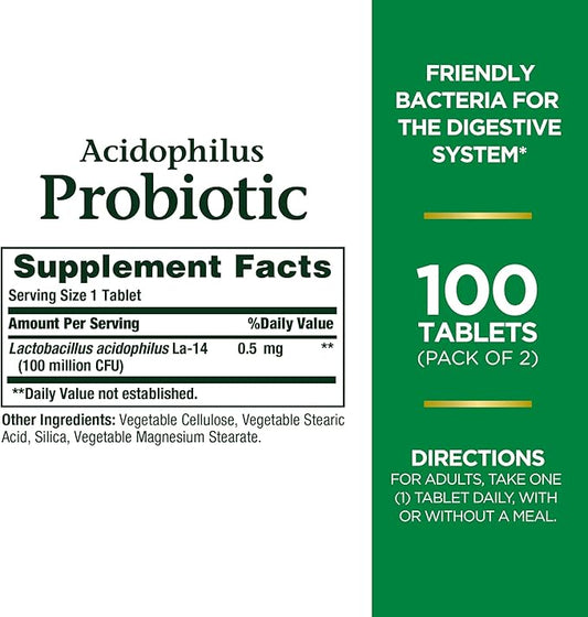 Nature's Bounty Acidophilus Probiotic, Daily Probiotic 100 Count 2)