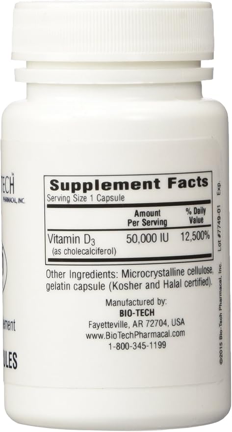 BioTech Pharmacal - D3-50 (50,000 IU) 100 Caps