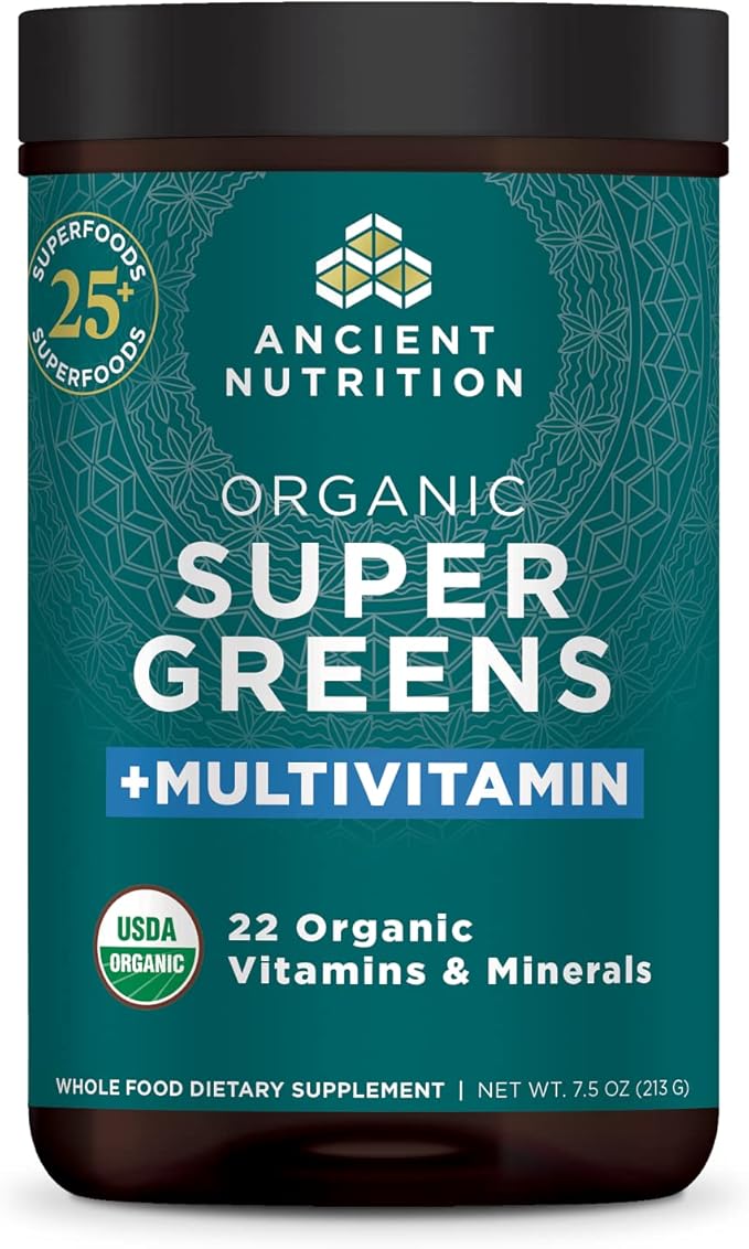 Ancient Nutrition Organic SuperGreens and Multivitamin 25 Servings