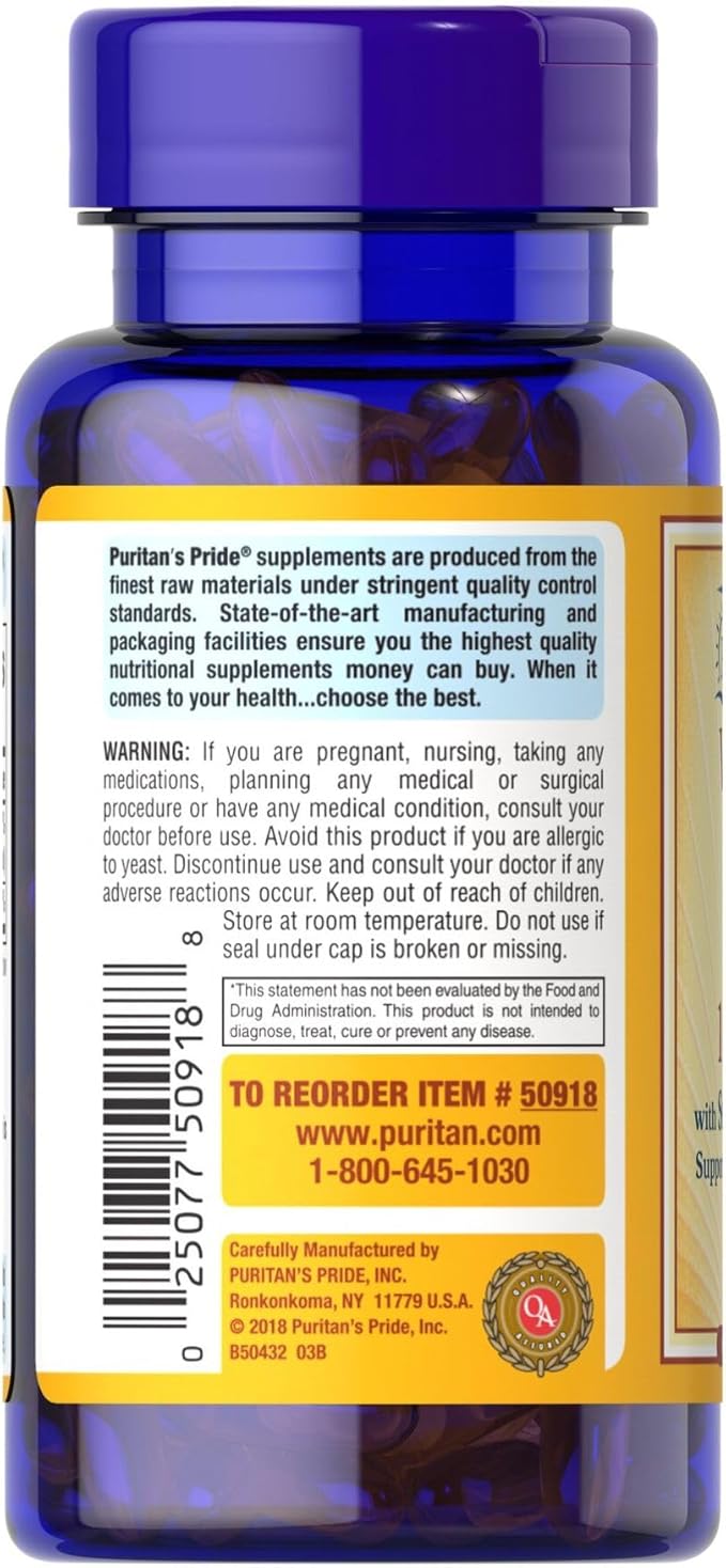 Puritan's Pride Vitamin E 400 IU 50 mcg 100 softgels