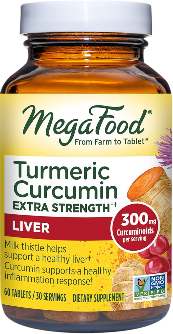 MegaFood Turmeric Curcumin Extra Strength 9 Food 60 Tablets (30 Servings)