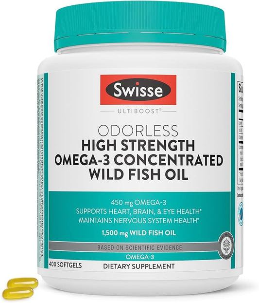 Swisse Wild Fish Oil Omega 3 1500 mg 3 Supplement 400 Softgel