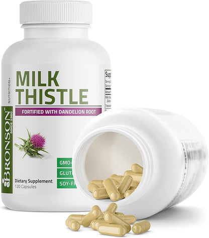 Bronson Milk Thistle Silymarin Marianum & 120 Capsules