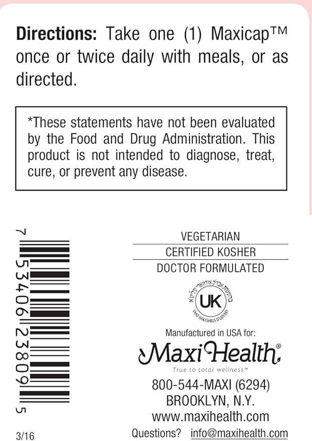 Maxi Health CO Q10 100mg Q10 Supplement 90 Liquid