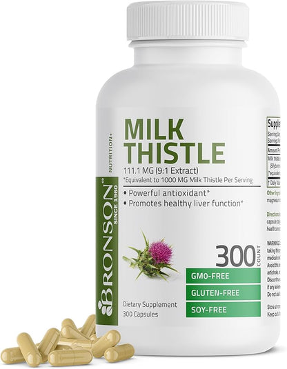Bronson Milk Thistle 1000 MG Silybum 300 Capsules