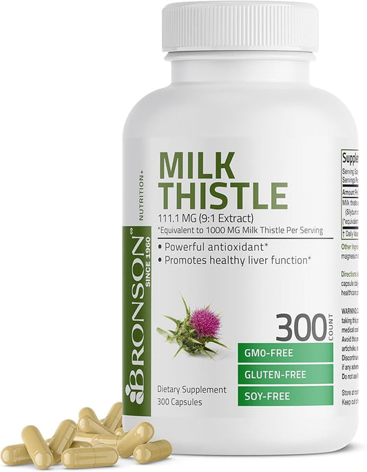 Bronson Milk Thistle 1000 MG Silybum 300 Capsules