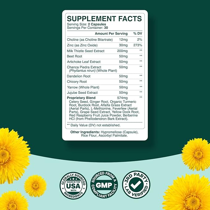 Liver Support Supplement with Zinc Oxide