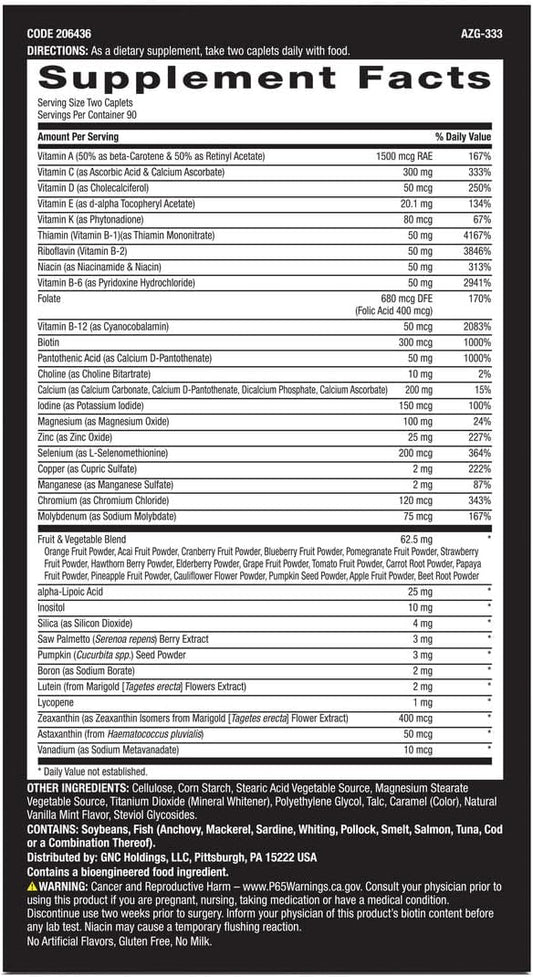 GNC Mega Men Multivitamin 180 Count