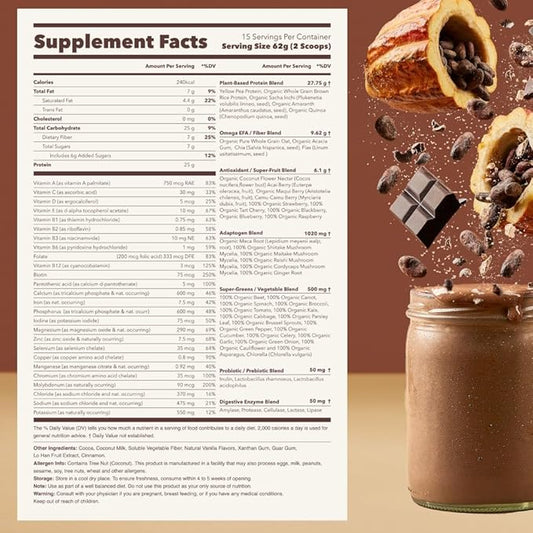 Ka’Chava All-In-One Nutrition Shake Blend, Chocolate, 85+ Superfoods, 26g Vitamins 25g Plant-Based 2lb