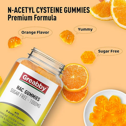 NAC Gummies Sugar Free, N Acetyl 1000mg for Flavor,60ct
