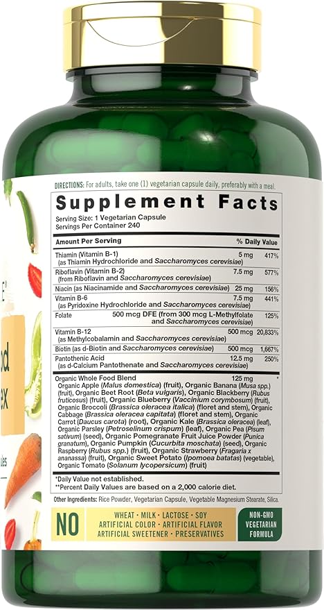 Carlyle B Complex with Whole Food 240 Capsules