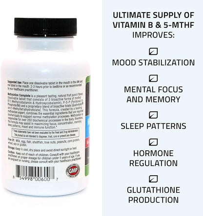 Neuro biologix Methylation Complete B12 Methylcobalamin, B6, & 5-MTHF for 120 Tablets