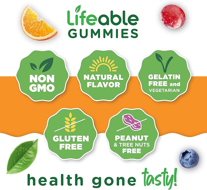 Lifeable Immune Support Gummies for Adult | Elderberry Vitamin C and Zinc | Great Tasting Elderberry Immune Support Supplement Gummies | Immunity Gummies for Adults, Men, Women | 90 Gummies