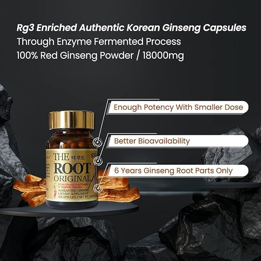 Korean Red Ginseng Capsules, Natural Energy Rg3 Premium