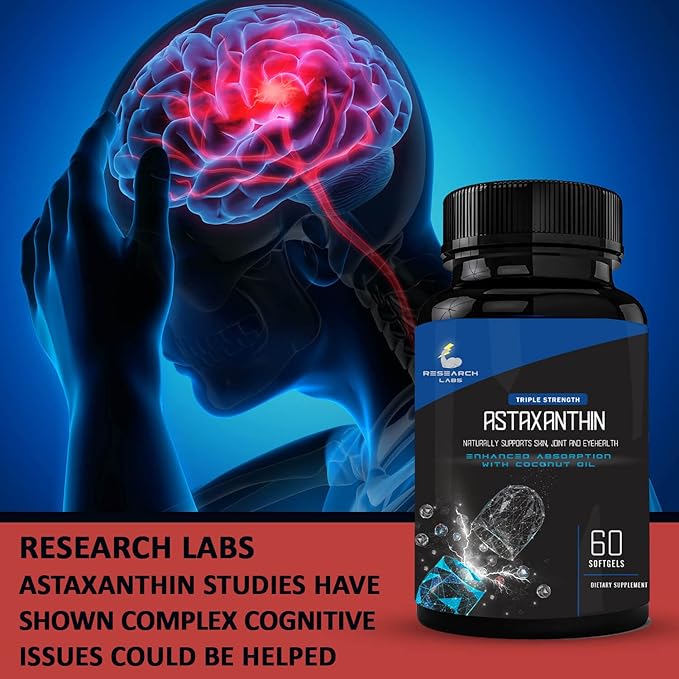 Research Labs Triple Strength Natural Astaxanthin 12mg Softgels 120 Total
