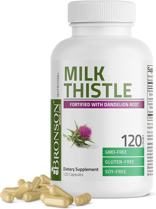 Bronson Milk Thistle Silymarin Marianum & 120 Capsules