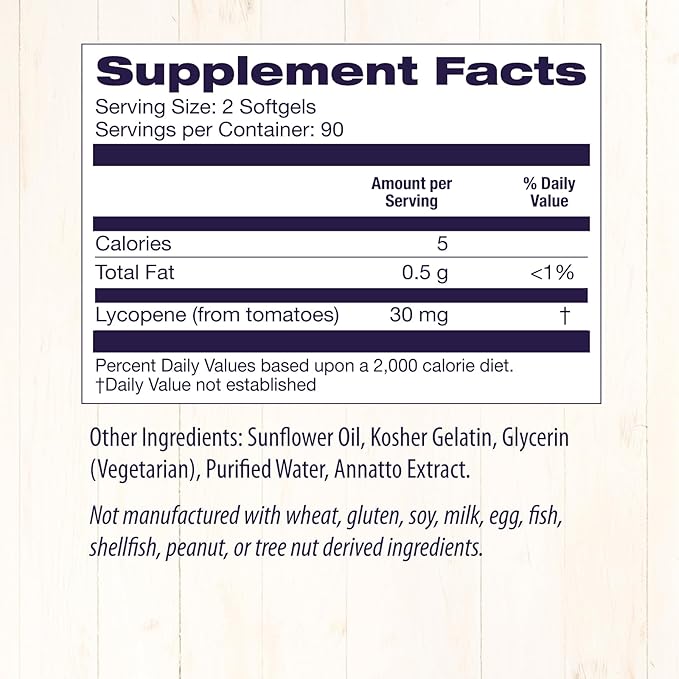 Healthy Origins Lycopene (Natural), 15 mg 180 Softgels