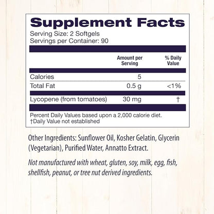 Healthy Origins Lycopene (Natural), 15 mg 180 Softgels