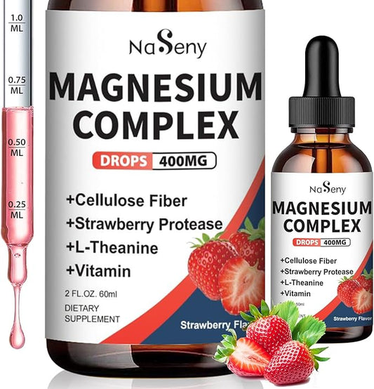 Liquid Magnesium Glycinate,Kids Magnesium Drops,400mg Liquid (2 Fl Oz/1PCS)