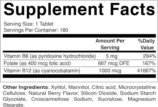 Vitamatic Folic Acid B12 B6 180 Fast