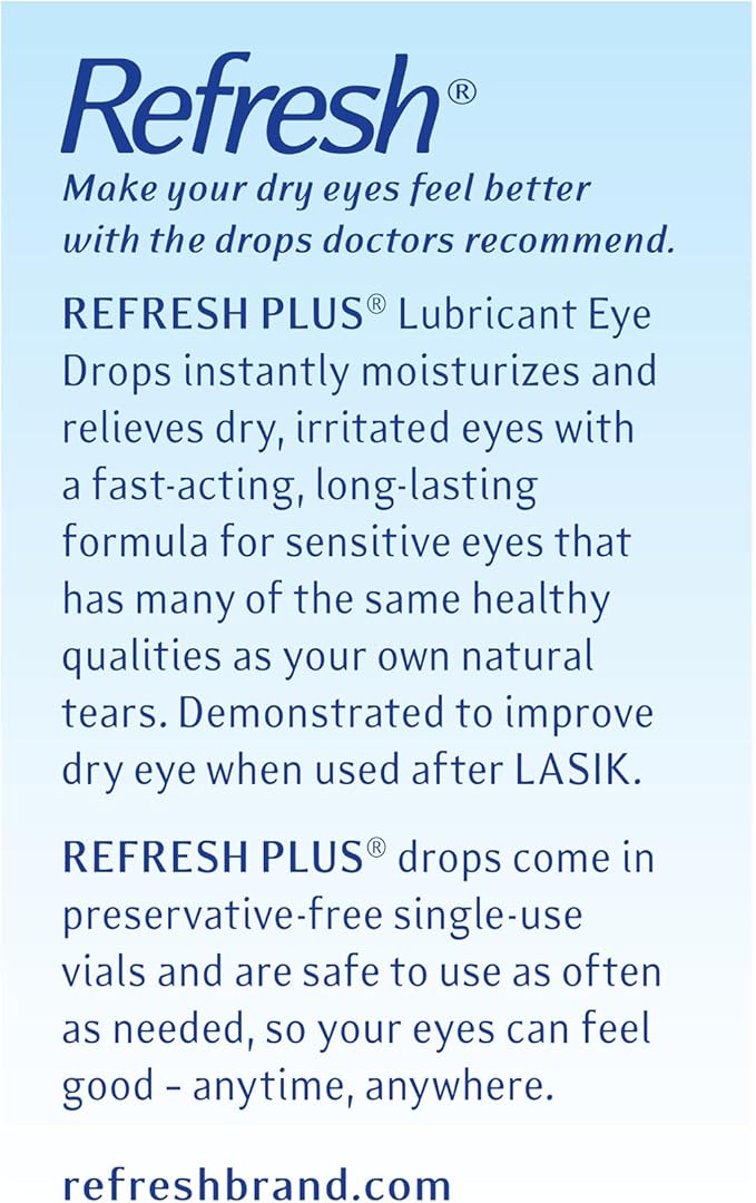 Refresh Plus Lubricant Eye Drops, Preservative 30 Count