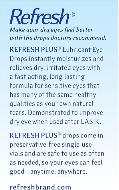 Refresh Plus Lubricant Eye Drops, Preservative 30 Count